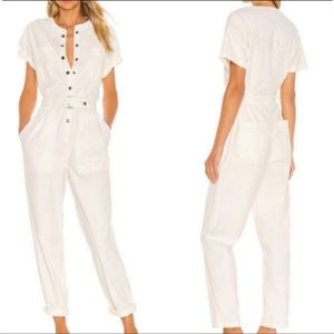 Pistola Revolve Freya Paperbag Jumpsuit in Antique White Size S